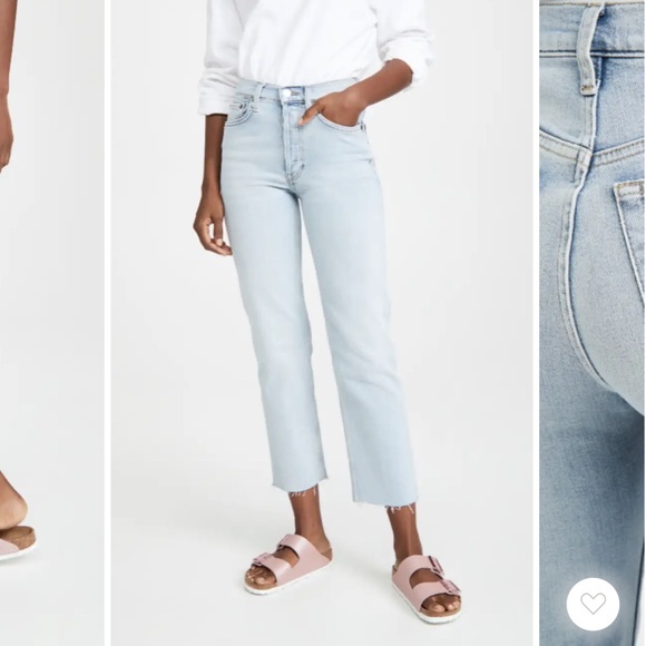 RE/DONE 70’s High Rise Stove Pipe Jeans Crops Raw Edge in Light 14 - Picture 9 of 11